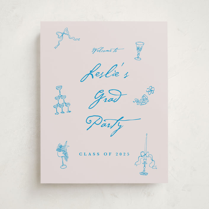 "Handdrawn little things" - Graduation Welcome Signs in Sky Whispers by Cass Loh - Front