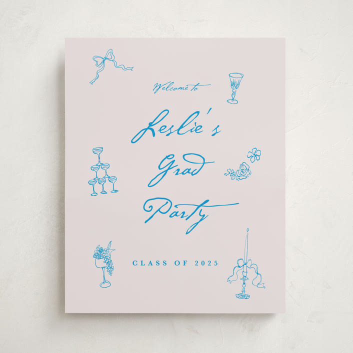 "Handdrawn little things" - Graduation Welcome Signs in Sky Whispers by Cass Loh - Front