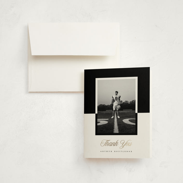 "Silo" - Graduation Thank You Cards in Nero by Pati Cascino - Front