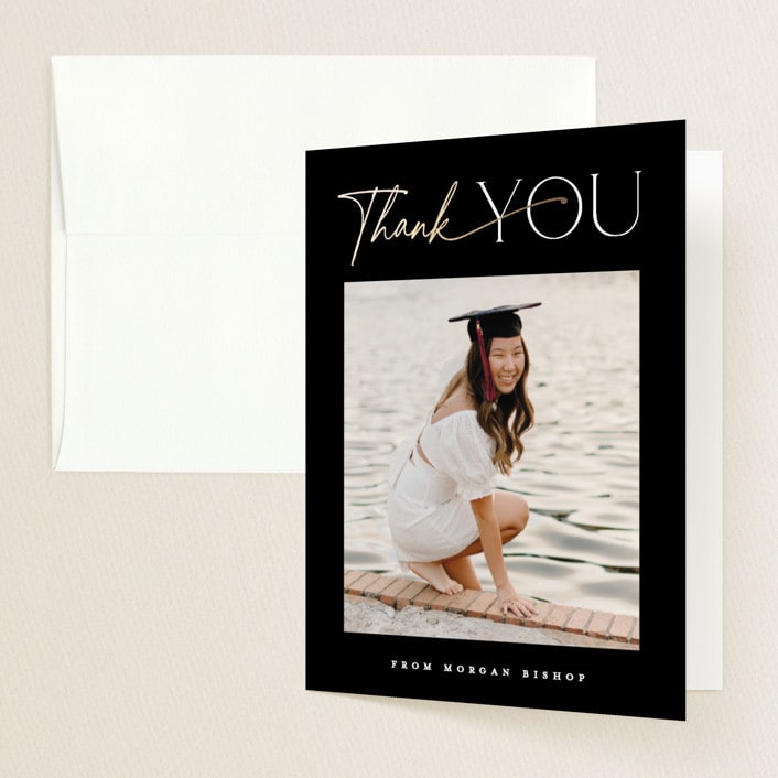 "Timeline" - Graduation Thank You Cards in Ink by Carolyn MacLaren - Front