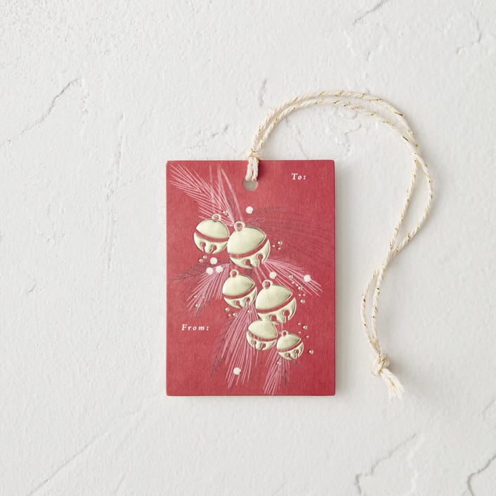 "Holiday Bells" - Gift Tags in Crimson by Corinne Malesic