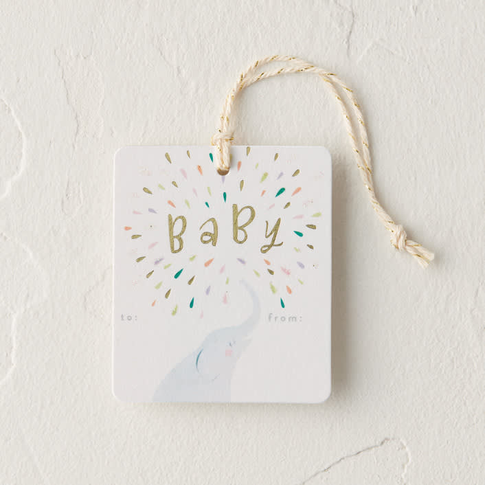 "Baby Elephant" - Gift Tags in Cloud by Lori Wemple