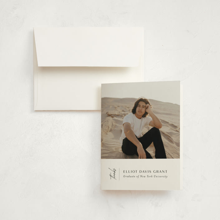 "Grad Trio" - Graduation Thank You Cards in Snow by Nicoletta Savod - Front