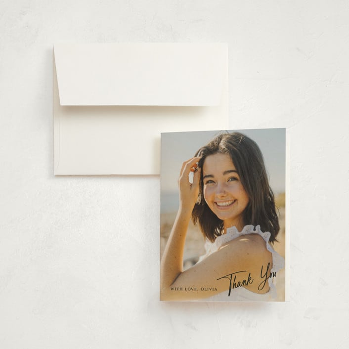 "Lift Off" - Graduation Thank You Cards in Ink by Paper Raven Co. - Front