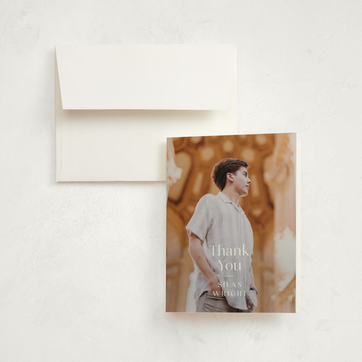 "pastiche" - Graduation Thank You Cards in Raven by Olivia Raufman - Front