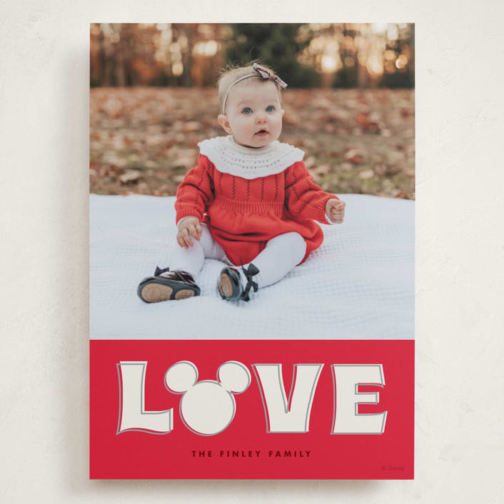 "Disney's Mickey Mouse Big Love" - Valentine's Day Cards in Cherry by Baumbirdy - Front