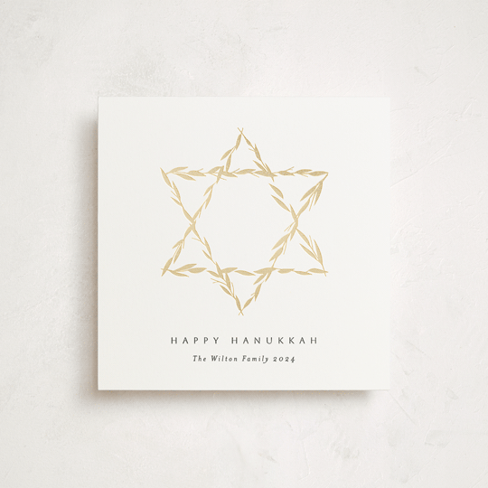 "Star of Leaves" - Hanukkah Cards in Ink by Becky Nimoy - Front