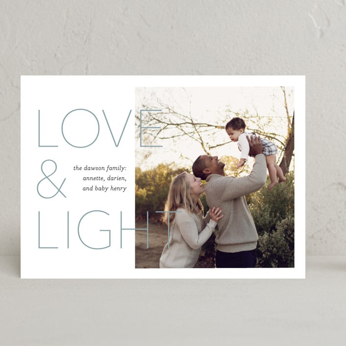 "Love and Light" - Hanukkah Cards in Lake by Laura Condouris - Front