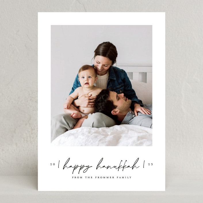 "Scripted Hanukkah" - Hanukkah Cards in Snow by Liz Conley - Front
