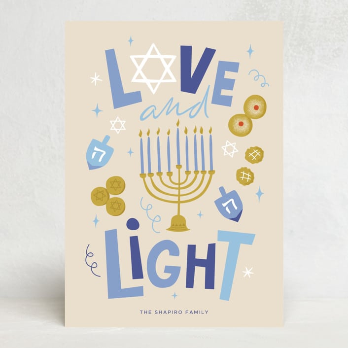 "Hanukkah Light" - Hanukkah Cards in Waterfall by Vera Lim - Front