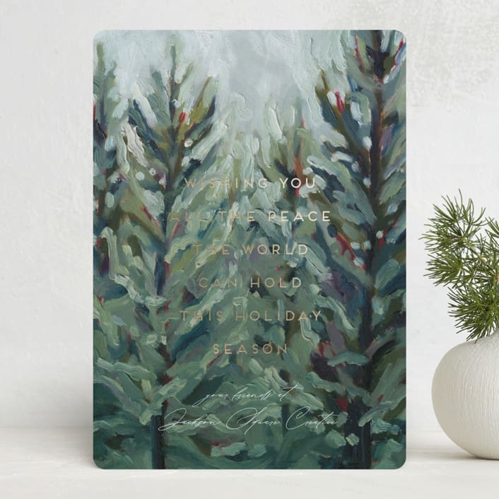 "Peaceful Forest" - Holiday Cards in Forest by Holly Whitcomb - Front