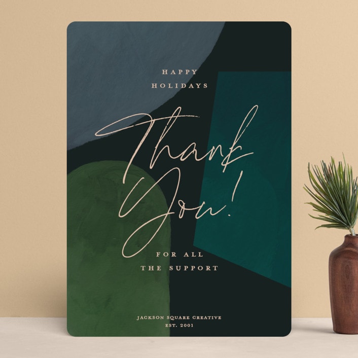 "thank you!" - Holiday Cards in Forest by Summer Winkelman - Front