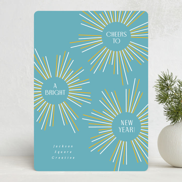 "Bursting" - Holiday Cards in Sky by Owl and Toad - Front