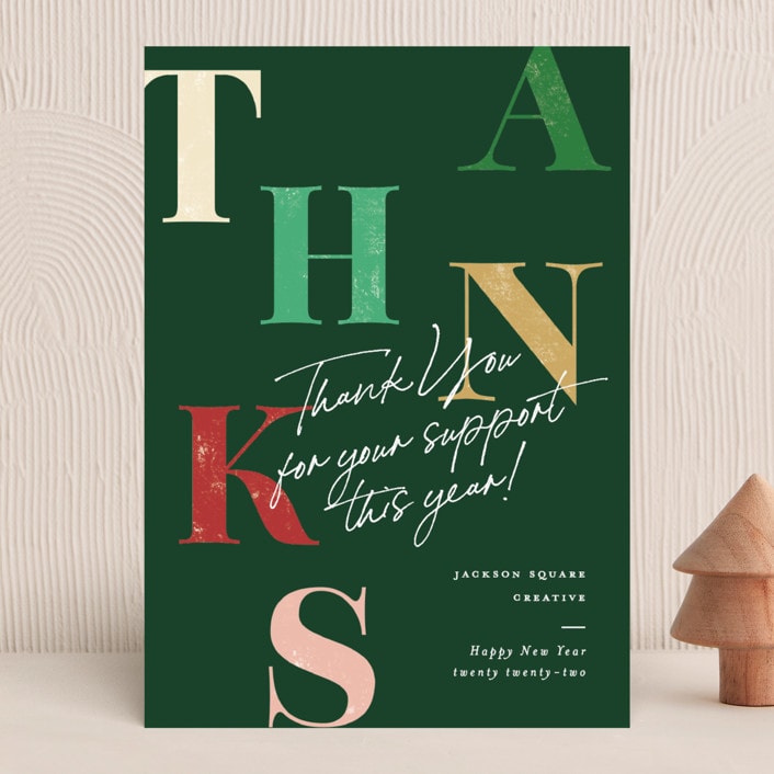 "Holiday Thank You" - Holiday Cards in Gumdrop by Pixel and Hank - Front