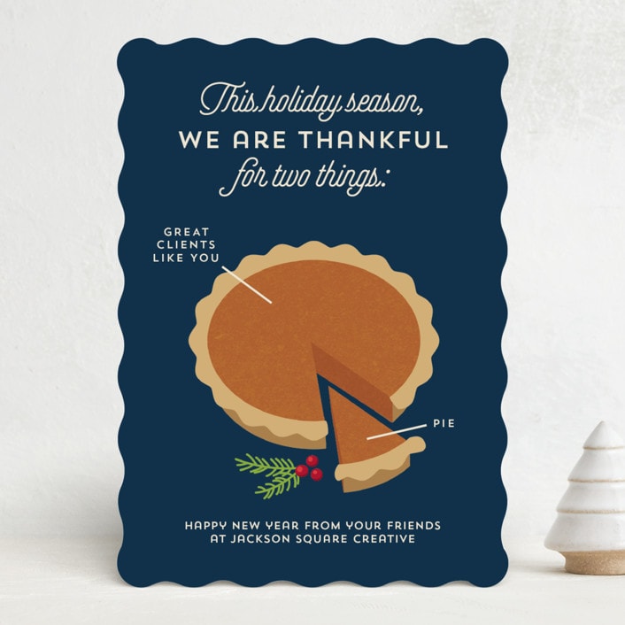 "Pie Chart" - Holiday Cards in Midnight by Holly Whitcomb - Front