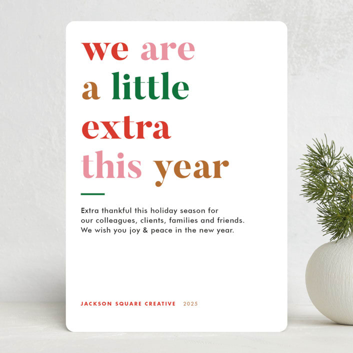 "Extra" - Holiday Cards in Confetti by Jennifer Lew - Front