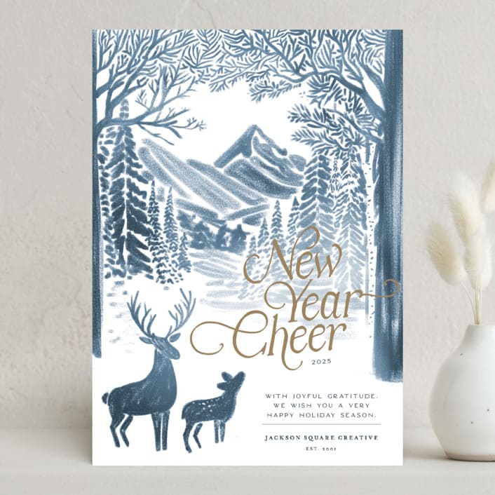 "Forest" - Holiday Cards in Blue Spruce by Jenna Holcomb - Front
