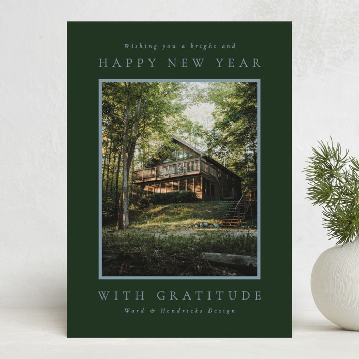 "Book Plate" - Holiday Cards in Pine by Amy Kross - Front