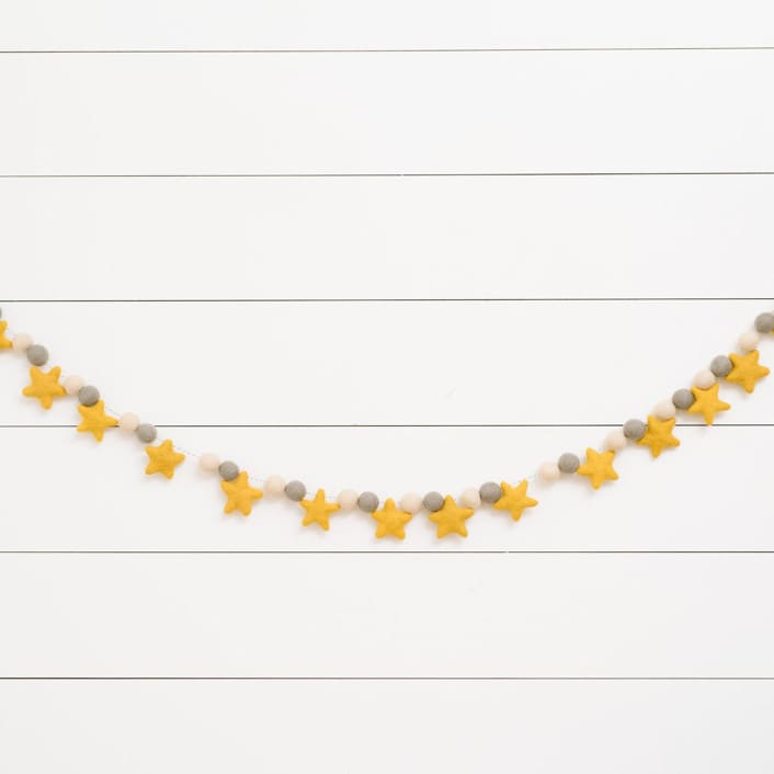 "Second Star to the Right Felt Ball Garland" - Garlands in multicolor by aubry bennion