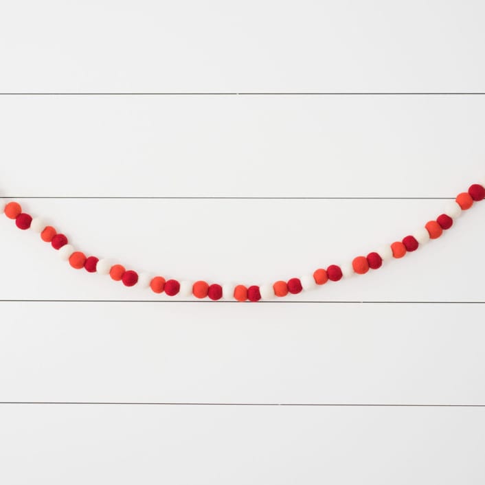 "Candy Cane Felt Ball Garland" - Garlands in multicolor by aubry bennion