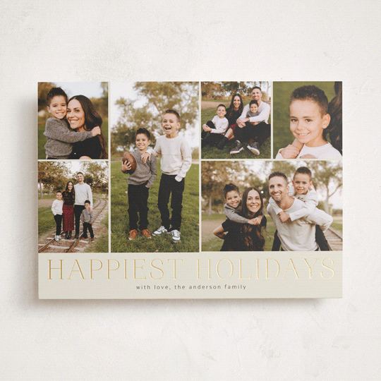 "Holiday Photo Grid" - Holiday Cards in Coal by Kimberly Morgan - Front