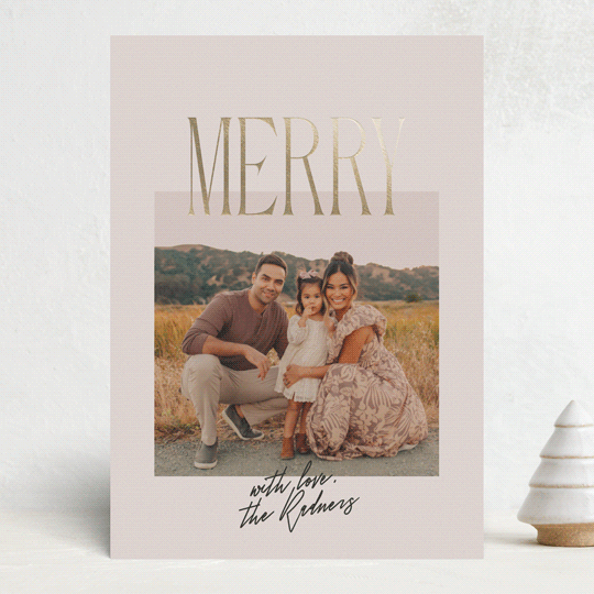 "Signature" - Holiday Cards in Eggnog by Olivia Kanaley Inman - Front
