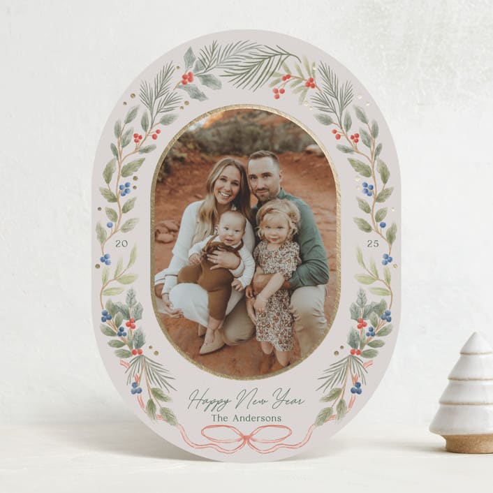 "Winter Wreath" - Holiday Cards in Leaf by Elly - Front