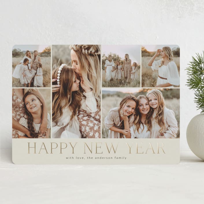 "Holiday Photo Grid" - Holiday Cards in Coal by Kimberly Morgan - Front
