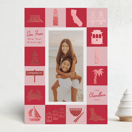 "Greetings from San Fran" - Holiday Cards in Cable Car by Hudson meet Rose - Front
