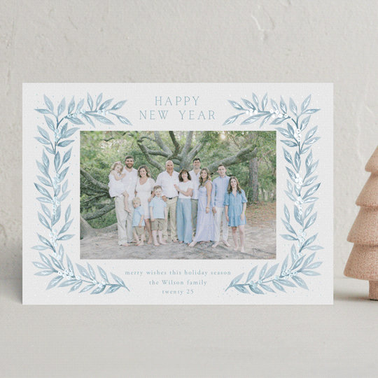 "Laurel Evergreen" - Holiday Cards in Glacier by Petra Kern - Front