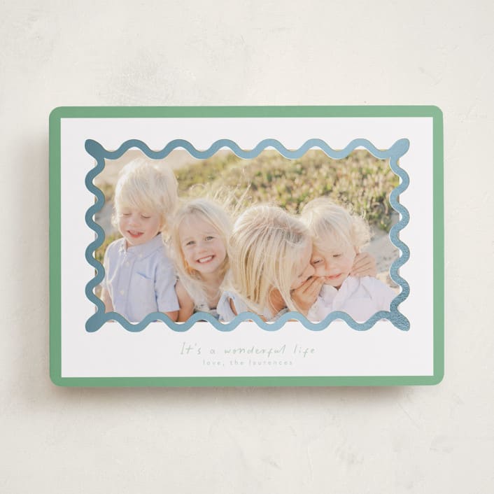 "Party Squiggle" - Holiday Cards in Spearmint by Blustery August - Front