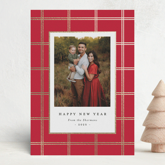 "Simple Panes" - Holiday Cards in Poinsettia by Amy Kross - Front