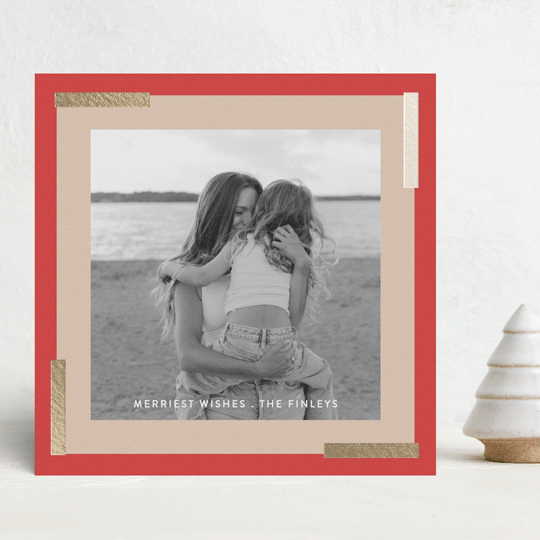 "Modern Merry" - Holiday Cards in Candy Cane by Angela Thompson - Front