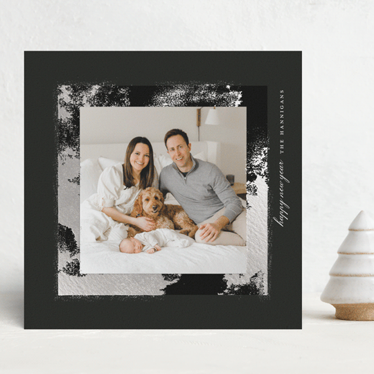 "square" - Holiday Cards in Coal by Lori Wemple - Front