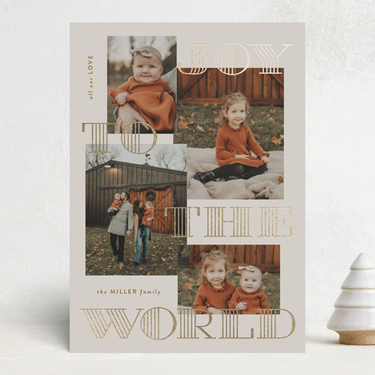 "Engraved Joy" - Holiday Cards in Goldenrod by Inkblot Design - Front