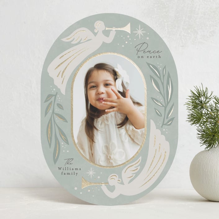 "Christmas Angels" - Holiday Cards in Glacier by Karidy Walker - Front