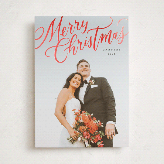 "Modern Merry Christmas" - Holiday Cards in Noir by Wildfield Paper Co - Front
