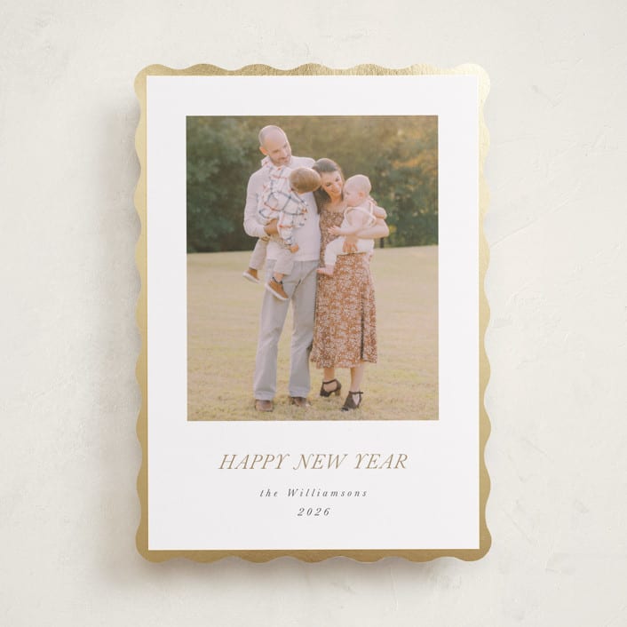 "Bordered" - Holiday Cards in Champagne by Jenna Holcomb - Front