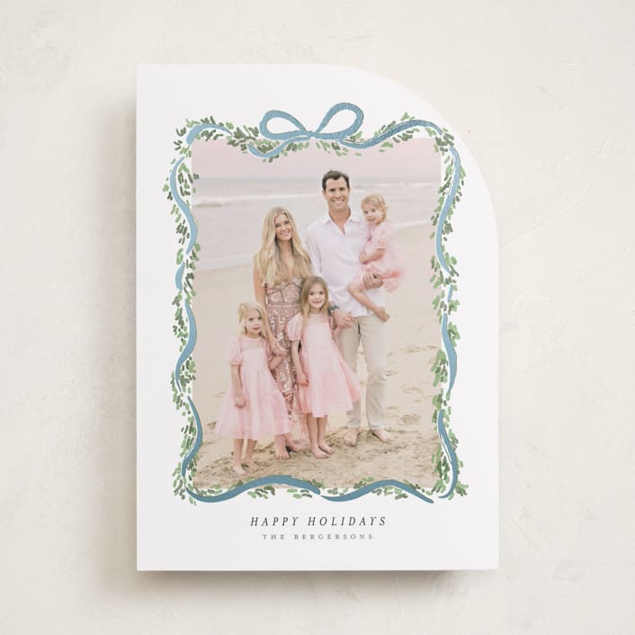 "Ribbonly Frame" - Holiday Cards in Juniper by Itsy Belle Studio - Front