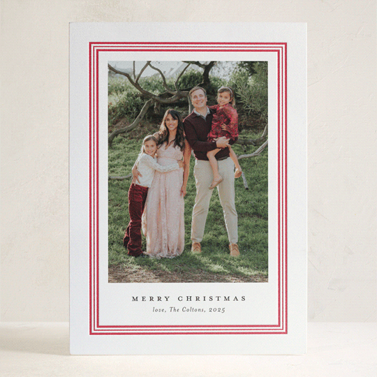 "Ever classic" - Letterpress Holiday Cards in Peppermint by Stacey Meacham - Front