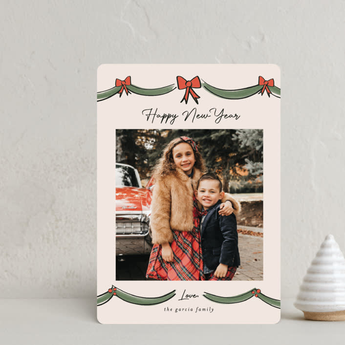 "Merry Mantle" - Holiday Cards in Cider by Ashley Iwafuchi - Front