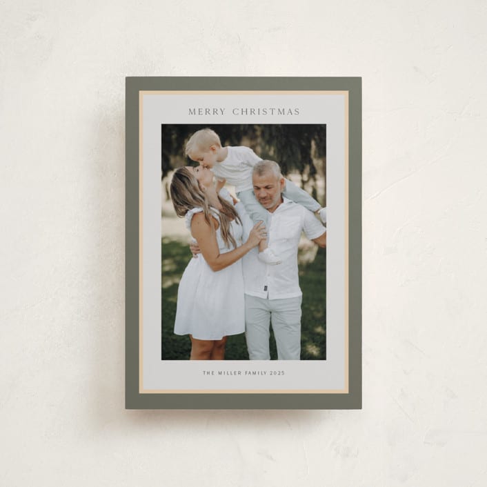 "Simple Frame" - Holiday Cards in Sage by Nicole Walsh - Front