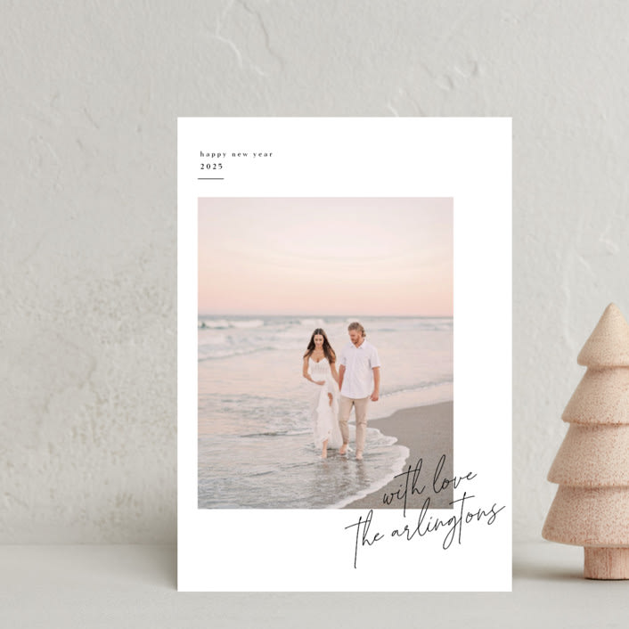 "Minimalist Signature" - Holiday Cards in Coal by Kelly Schmidt - Front
