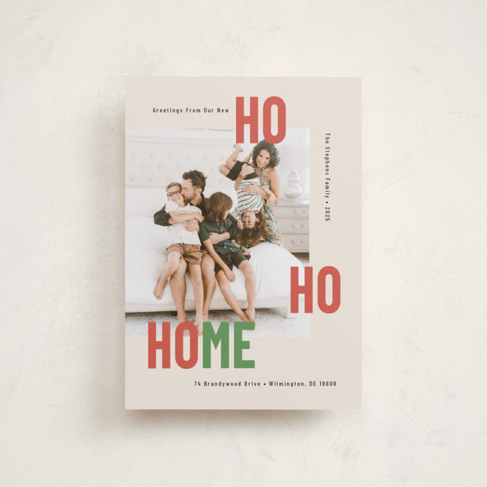 "New Ho Ho Home" - Holiday Cards in Eggnog by Mary Kay Garttmeier - Front