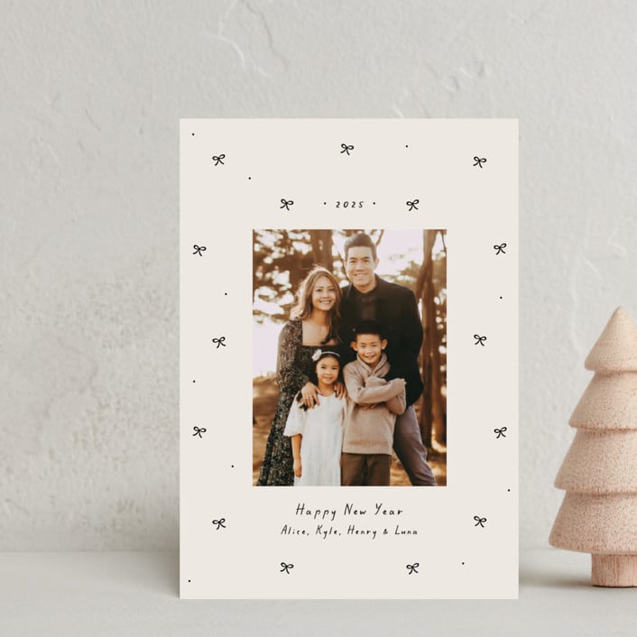 "Little bows" - Holiday Cards in Vanilla by Lea Delaveris - Front