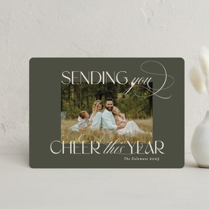 "In the Highest" - Holiday Cards in Olive by Heather Cairl - Front
