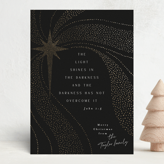 "A light shines" - Holiday Cards in Midnight by Alethea and Ruth - Front