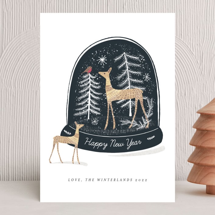 "Woodland" - Holiday Cards in Midnight by Jan Shepherd - Front
