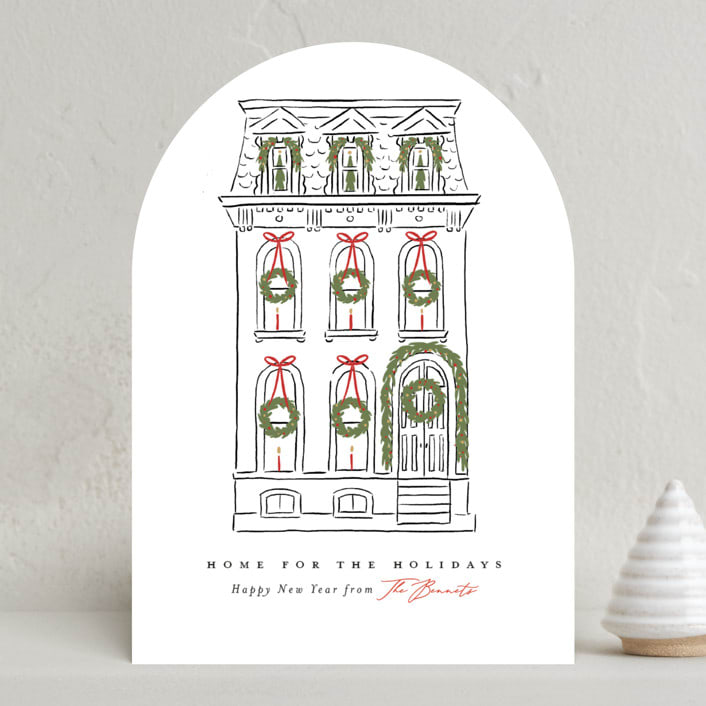 "Home for the Holidays" - Holiday Cards in Snowfall by Susan Zinader - Front