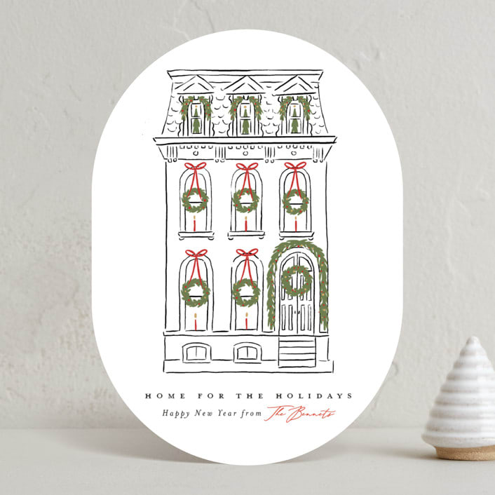 "Home for the Holidays" - Holiday Cards in Snowfall by Susan Zinader - Front